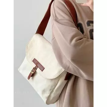 Сумка через плечо женская 2024 года, новая большая повседневная холщовая сумка-тоут, студенческая сумка через плечо для поездок на работу