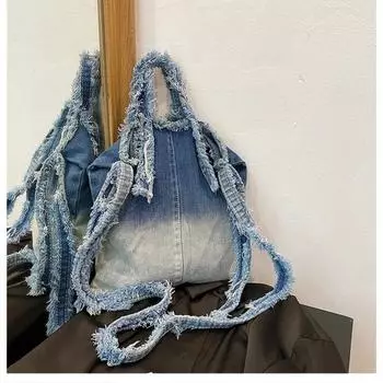 Сумка через плечо женская большая вместимость мягкая многофункциональная сумка для отдыха через плечо синий