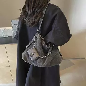 Сумка через плечо женская, большая вместимость, сумка через плечо, сумка для путешественников и студентов чёрный