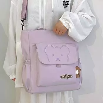 Сумка через плечо Женская большая вместительная сумка через плечо Студенческая классная сумка для книг Сумка белый