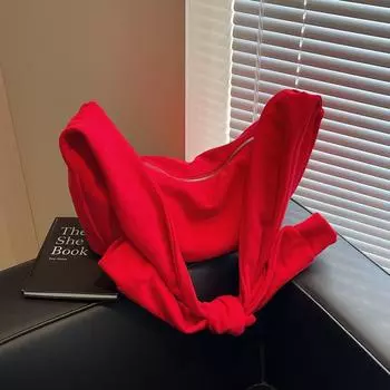 Сумка через плечо женская большая вместительная сумка через плечо легкая однотонная сумка-тоут красный