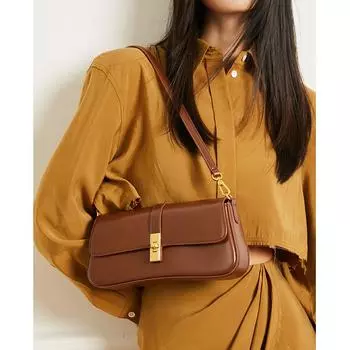 Сумка через плечо женская, из спилковой кожи, винтажная, через плечо, женская сумка через плечо, роскошь, высокое качество (20cm<Max Length<30cm) винный