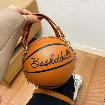 Сумка через плечо женская, красивая, персонализированная, баскетбольная сумка, новая повседневная сумка в корейском стиле, маленькая круглая сумка, женская сумка