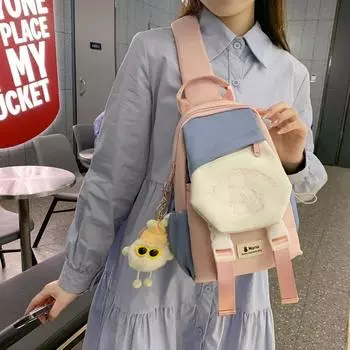 Сумка через плечо женская летняя новая повседневная диагональная сумка через плечо легкая маленькая модная японская сумка через плечо Breast bag without pendant чёрный