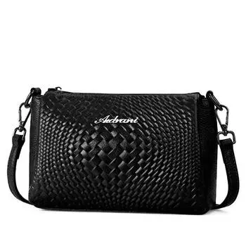 Сумка через плечо женская маленькая сумка из коровьей кожи с новым плетеным узором, сумка для мам на одно плечо, большая вместимость, маленькая квадратная сумка