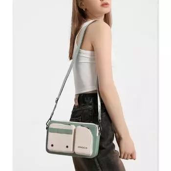 Сумка через плечо женская маленькая сумка для тела мужская повседневная маленькая квадратная сумка мужская и женская сумка на одно плечо зелёный