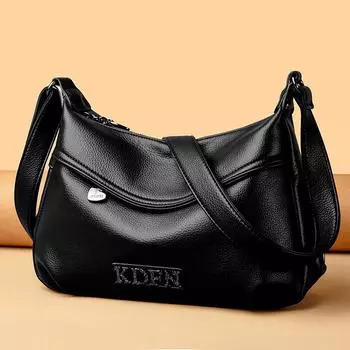 Сумка через плечо женская модная многослойная сумка для мам среднего возраста сумка через плечо чёрный