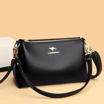 Сумка через плечо, женская модная многослойная женская сумка чёрный