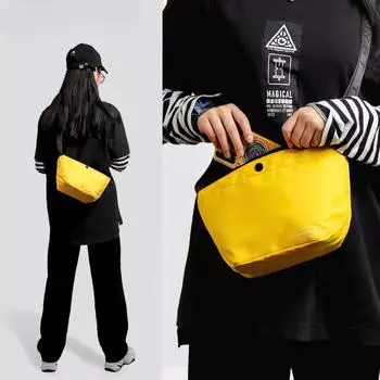 Сумка через плечо Женская модная мужская сумка Сумка через плечо Сумка-пельмень Спортивная нейлоновая сумка Универсальная холщовая сумка жёлтый