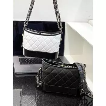 Сумка через плечо, женская модная тенденция, маленькая, в стиле аромата, сетчатая, с двумя цепочками, универсальная, для путешествий, в стиле поездок на работу, WeChat Business 20x7x16cm чёрный