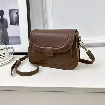 Сумка через плечо Женская модная трендовая сумка-мессенджер Простая маленькая квадратная сумка коричневый