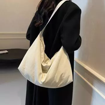 Сумка через плечо женская однотонная сумка через плечо легкая большая вместительная сумка чёрный