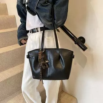 Сумка через плечо женская осенняя модная ретро сумка-тоут высокого класса Sense портативная сумка через плечо no pendant коричневый