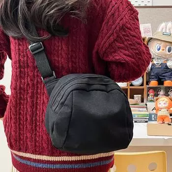 Сумка через плечо Женская повседневная сумка для мобильного телефона Простая маленькая сумка через плечо для поездок на работу Легкий ретро-рюкзак Модная сумка через плечо one size fits all чёрный