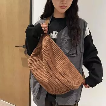 Сумка через плечо женская простая универсальная сумка мужская большая нагрудная сумка японский рюкзак студенческая поясная сумка через плечо женская коричневый