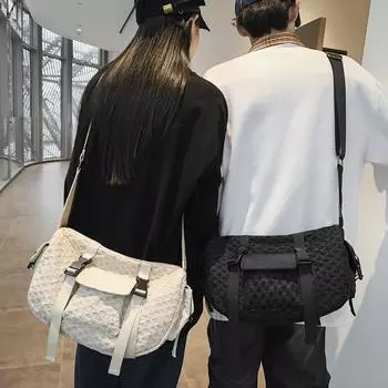 Сумка через плечо женская японская сумка через плечо в стиле Харадзюку, вместительная, универсальная сумка для пельменей, сумка для инструментов, простая повседневная сумка через плечо чёрный