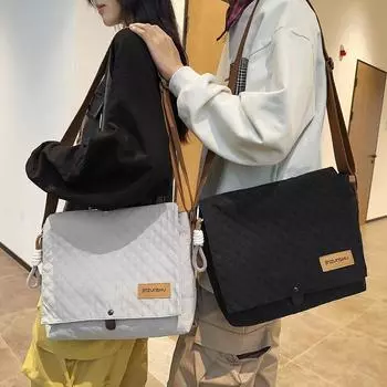 Сумка через плечо Женская ромбовидная сумка-мессенджер Мужская спортивная сумка через плечо чёрный