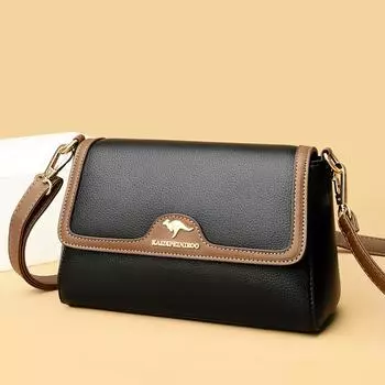 Сумка через плечо женская среднего возраста дамская сумка для мамы сумка через плечо женская маленькая квадратная сумка клочок волос чёрный