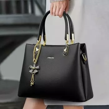 Сумка через плечо женская сумка через плечо женская сумка-тоут женская большая вместительная сумка для мам чёрный