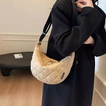 Сумка через плечо женская сумка через плечо однотонная сумка хобо бежевый