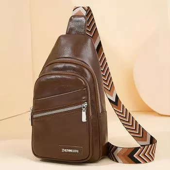 Сумка через плечо женская сумка через плечо водоотталкивающая ПУ нагрудная сумка чёрный