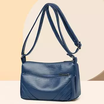 Сумка через плечо, женская сумка из мягкой кожи, сумка среднего возраста, большая вместимость, сумка через плечо коричневый