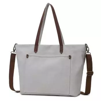 Сумка через плечо женская сумка повседневная универсальная школьная студенческая спортивная сумка через плечо модная портативная холщовая большая сумка светло-серый