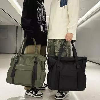 Сумка через плечо Женская сумка-тоут Большая вместительная сумка через плечо для учебы и учебы чёрный