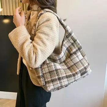 Сумка через плечо женская сумка-тоут модная винтажная клетчатая сумка женская сумка для девочек one size