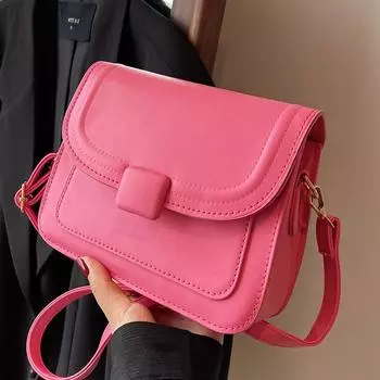 Сумка через плечо, женская сумка высокого класса, универсальная сумка через плечо, ретро-сумка небольшого размера, сумка для поездок на работу с нишевой текстурой розовый