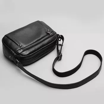 Сумка через плечо женская, верхний слой, сумка из коровьей кожи, женская сумка через плечо, цепочка чёрный