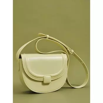 Сумка через плечо женская, весенняя, новая, из искусственной кожи, с магнитной пряжкой, полукруглая, в японском и корейском стиле, сумка через плечо на одно плечо (20cm<Max Length<30cm)