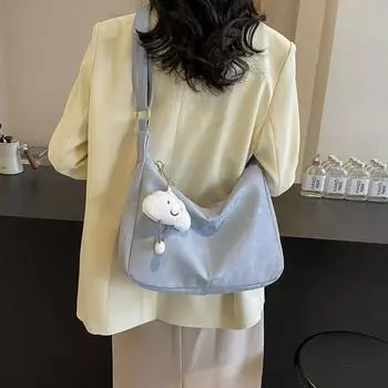 Сумка через плечо Женская винтажная большая сумка в студенческом стиле Сумка большой вместимости чёрный