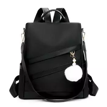 Сумка через плечо, женский цветной рюкзак для поездок на работу, большая вместимость, защита от кражи чёрный