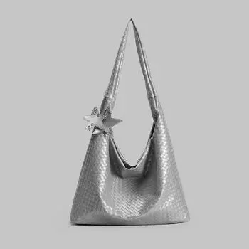 Сумка через подмышку Niche Fashion Casual Bag Bag Большая вместимость Сумка-тоут для поездок на работу золотой