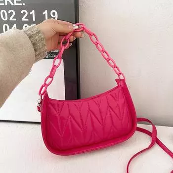 Сумка через подмышку с ромбом, новинка зимы 2024 года, модная однотонная свежая и милая сумка через плечо, повседневная простая маленькая квадратная сумка серебряный