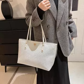 Сумка через подмышку в иностранном стиле, новая зимняя модная простая сумка через плечо большой емкости, женская сумка для поездок на работу чёрный