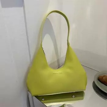 Сумка через подмышку в иностранном стиле, новая женская сумка 2024 года, модная простая сумка, повседневная, индивидуальная сумка через плечо чёрный