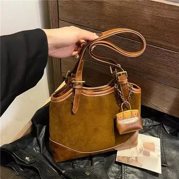 Сумка через подмышку в стиле ретро для женщин, осень/зима, новая универсальная сумка через плечо большой вместимости