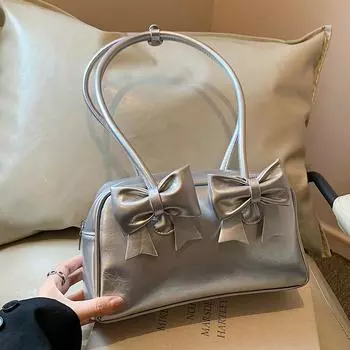 Сумка через подмышку женская большая вместимость High-End Sense Foreign Style женская сумка-бантик для поездок на работу через плечо ручная большая сумка красный