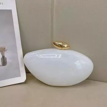 Сумка Chic Marble Acrylic: Стильный дизайн в виде гусиного яйца для ношения в руке или через плечо