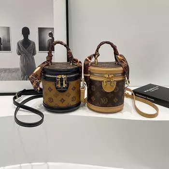 Сумка-цилиндр, новая нишевая ручная цилиндрическая сумка-ведро, сумка-мессенджер на одно плечо, старая сумка-ведро для риса