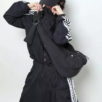 Сумка Cloud Bag большой вместимости с оборками, сумка через плечо для спорта и отдыха с широким ремешком чёрный