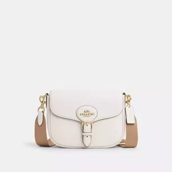 Сумка Coach Amelia Saddle Bag, золотой мел
