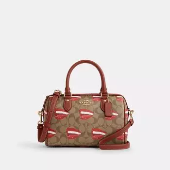 Сумка Coach Coach X Tom Wesselmann Rowan из канвы Signature, золотистого, хаки, терракотового цвета
