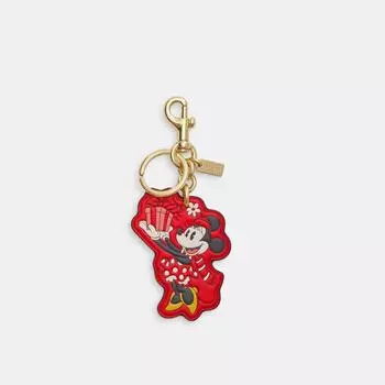 Сумка Coach Disney X Coach Minnie Mouse с подвеской золотисто-электрик-красный