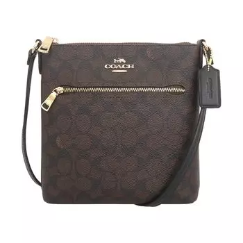 Сумка COACH FCW325 CW325 орех x черный фирменный холст кожаная сумка Rowan File женская [Coach] (Рюкзак) [Продукт аутлета] [Бренд] [Товар]