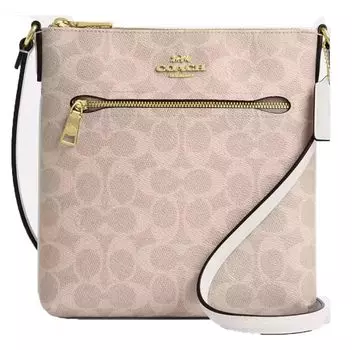 Сумка COACH FCW325 CW325 Sand x Chalk Signature Canvas Leather Case Rowan File Bag [Coach] (Рюкзак) Женский [Продукт Outlet] [Бренд] [Товар]