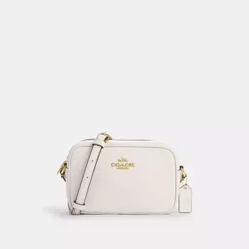 Сумка Coach Mini Jamie Camera Bag золотистого цвета с мелом