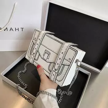 Сумка Comic box женская 2024 североамериканская новая двухмерная сумка через плечо yuan tide персонализированная сумка-мессенджер для девочек белый